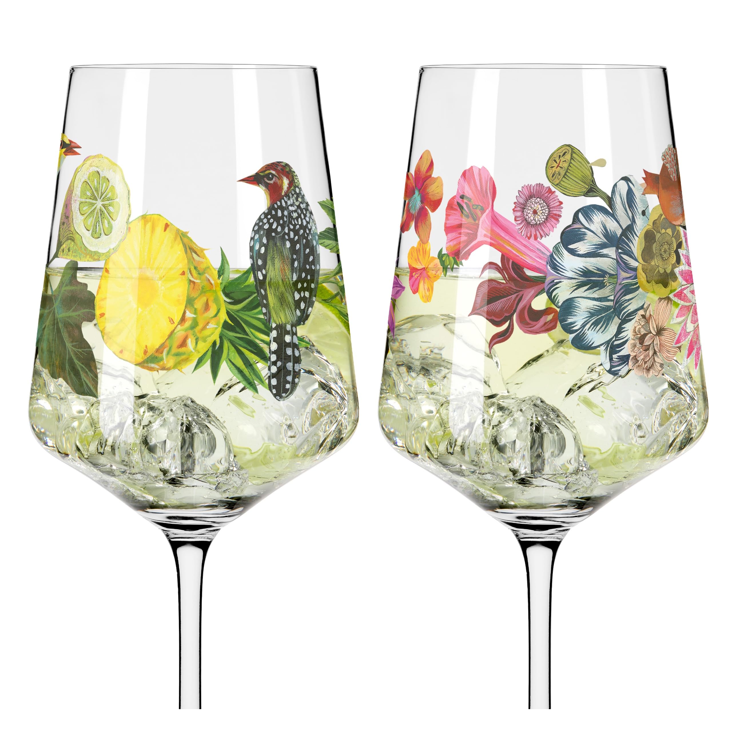 Ritzenhoff 2931019 Vaso aperitivo 500 ml - Serie Sommertau - Motivo pájaros, flores - Made in Germany