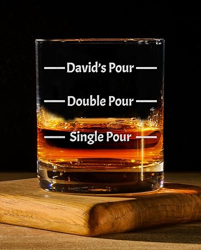 Miniatura 7 de Personalized 11oz Whiskey Glass, Engraved Old Fashion Custom Rack Glass, Pour Line Gift Idea, Personalized For Him, Single Pour, Double Pour, For
