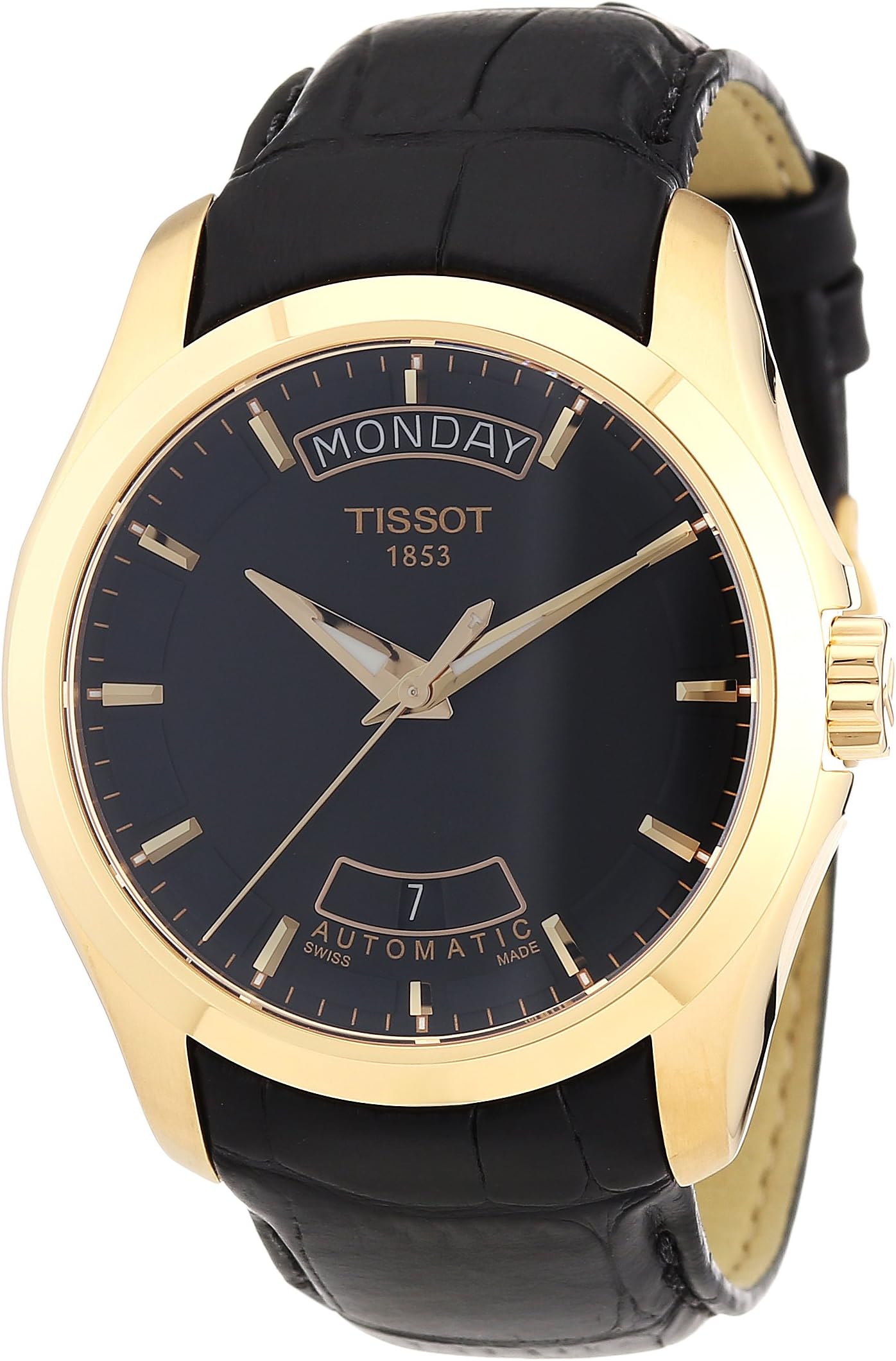 TissotMen's T0354073605100 Couturier Black Dial Rose Gold PVD coated Case Watch