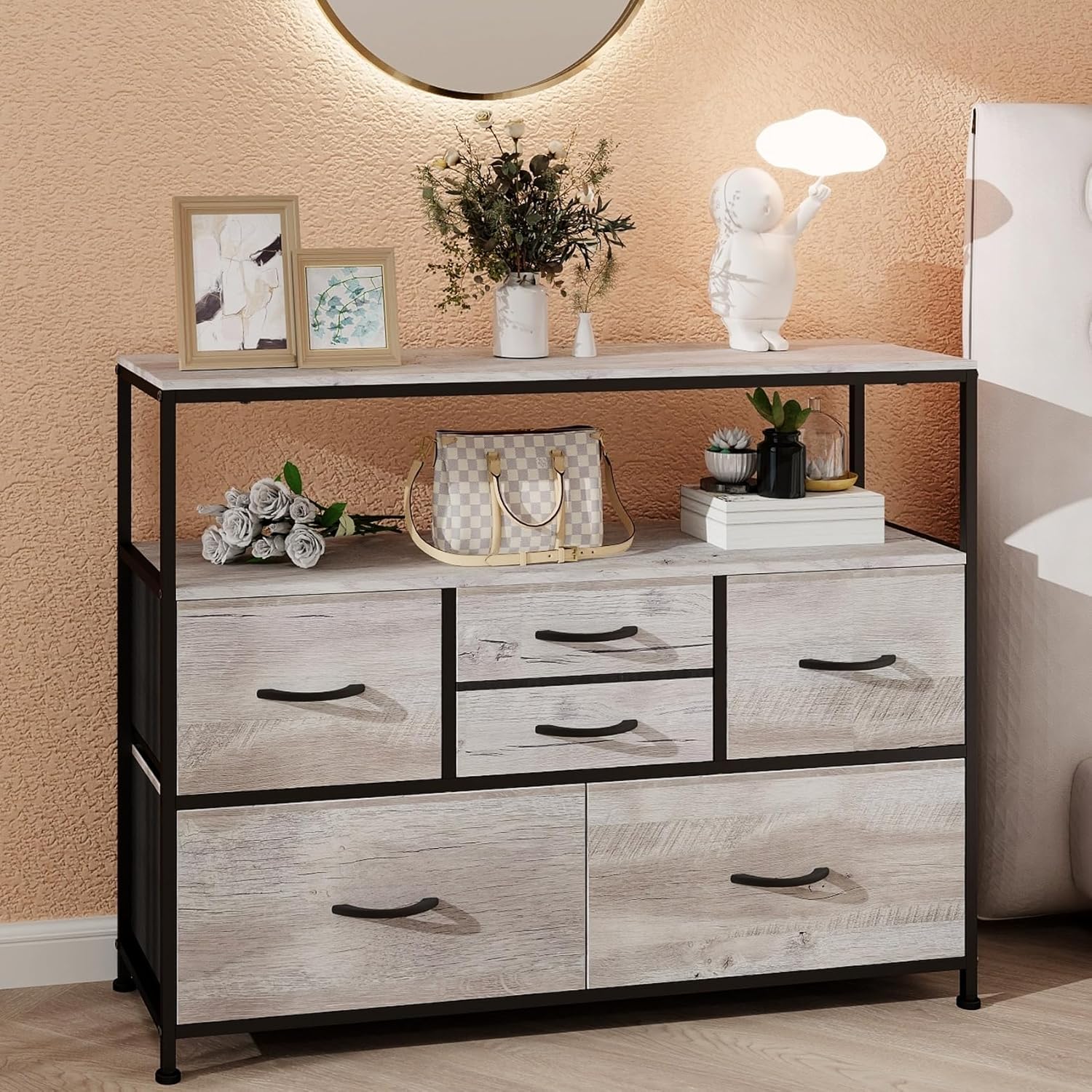 GiftGo Dresser with Charging Station, 39" Wide Dresser for