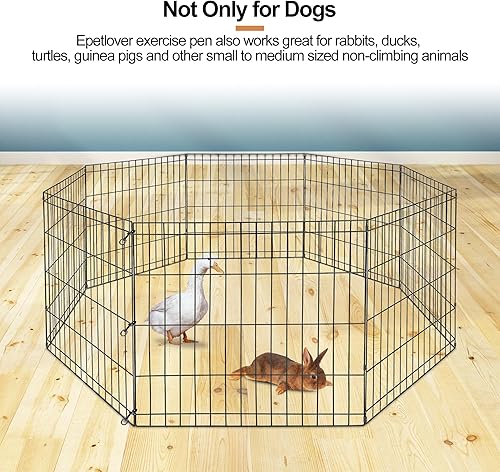 Miniatura 4 de Corralito plegable de metal de 2430364248 pulgadas, corralito de juego para perros para interiores y exteriores, para animales pequeños, 8 paneles,