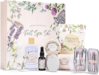 Foot Spa Kit Spa Gifts for Women, Foot Care Set with Pedicure Kit Tea Tree Essential Oil, Bath Epsom Salts, Foot Lotion for Foot Soaking Birthday Women Gifts