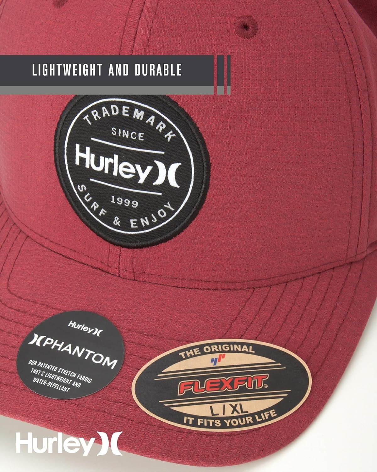Hurley Men's Caps - Flexfit and Quick-Dry Phantom Baseball Caps for Men with Sweatband - Classic Mens Trucker Hats (S-XL) - Image 6