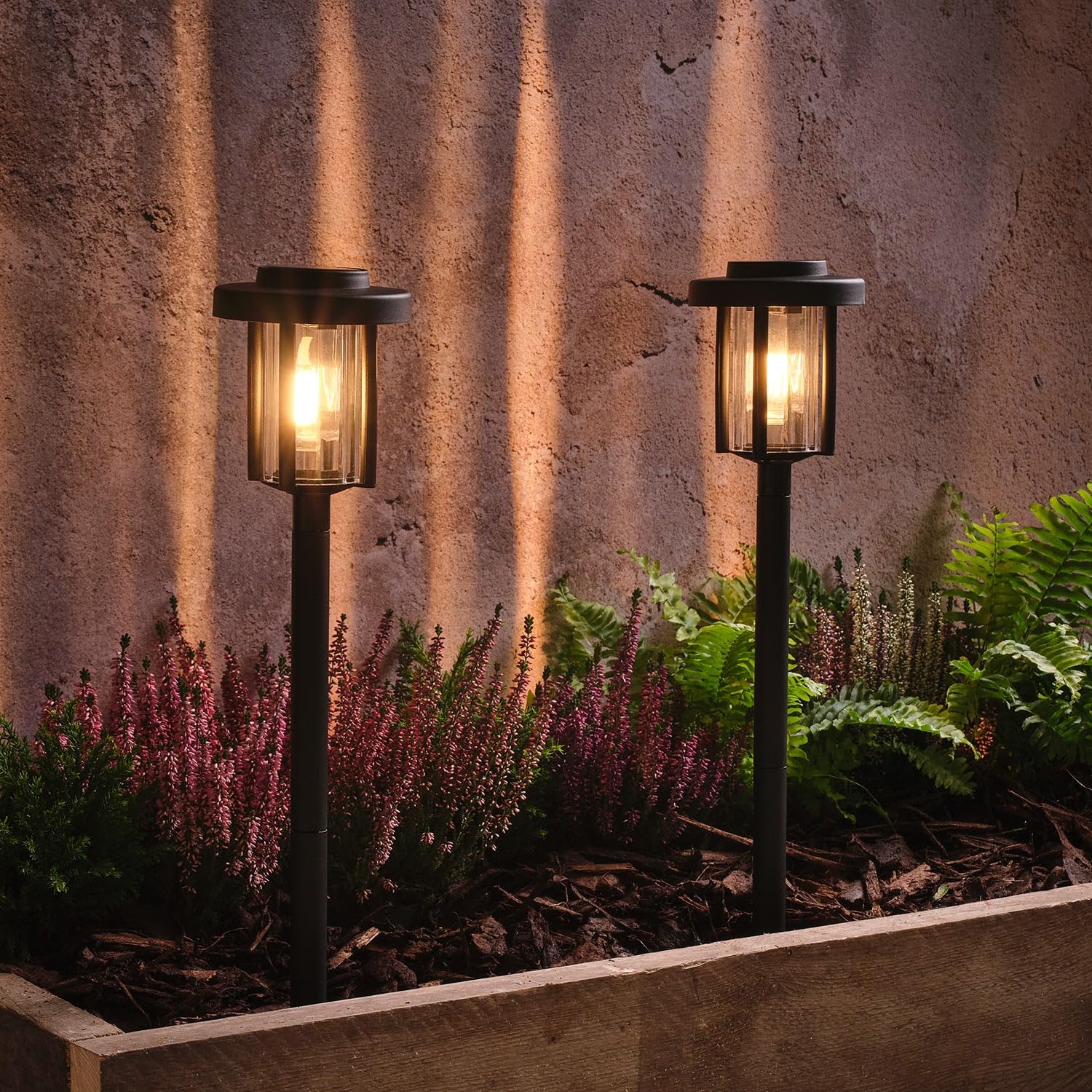 Set of 2 Solar Filament Style Stake Lights