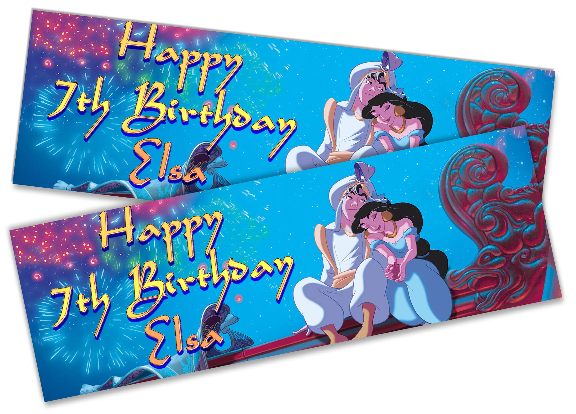 x2 Personalised Birthday Banner Cupcake Children Kids Party Decoration Poster 1