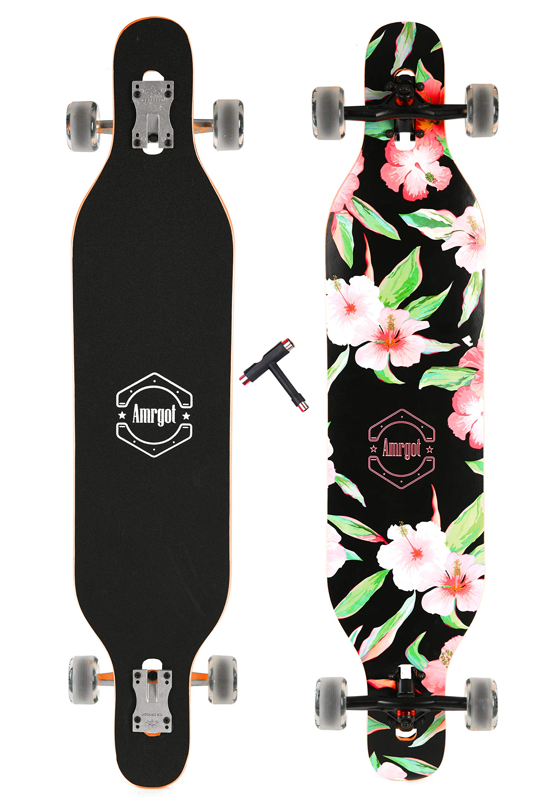 Amrgot 42 inches Complete Longborads Drop Through Deck Concave Cruise Professional Longboards