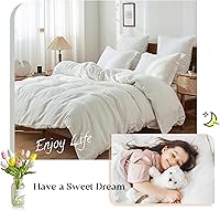 Vista 5 de Simple&Opulence - Juego de funda de edredón hecha al 100% de lino, lino francés lavado, 3 piezas, ropa de cama unicolor, estilo básico, funda