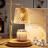 Candle Warmer Lamp - Dimmable & Timer, Height Adjustable Flameless Warmer Lamp with 2 Bulbs for Jar Candles, Gold Lamp Gift for Women Mum Birthday New Home Bedroom Decor House Warming Gifts [Energy Class E]