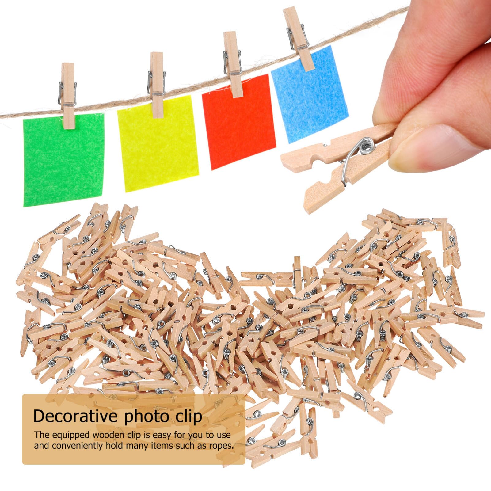 Veemoon Jute Garden Twine, 100m Jute String Rope Natural Rope Garden Twine Strings with 150Pcs Wooden Clips for DIY Arts Crafts - Image 3