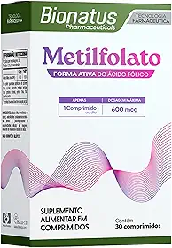 Bionatus, Metilfolato, Suplemento alimentar, Metilfolato 600mcg, 30 cápsulas • 30 doses, Branco