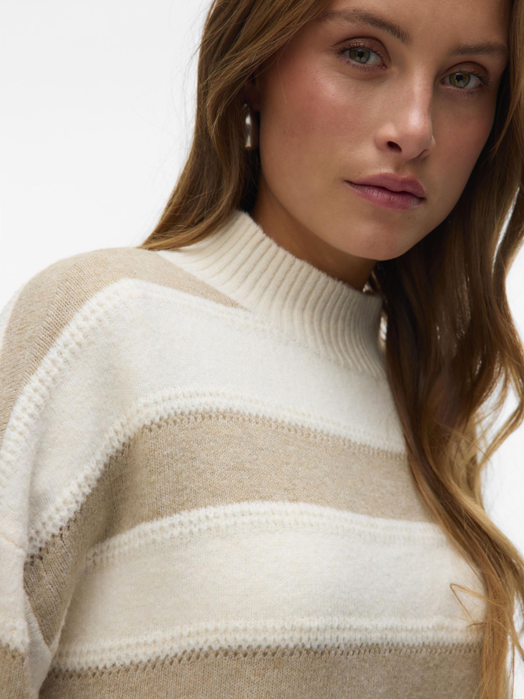 Vero Moda Vminez LS Highneck Short Pullover Boo Vminez LS Highneck - Jersey Corto Boo Mujer (Pack de 0)
