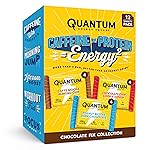Quantum Energy Square - Peanut Butter Dark Chocolate, Chocolate Chip Cookie Dough, Caffe Mocha Almond Chip - Variety 12-Pack - 4 Bars Each