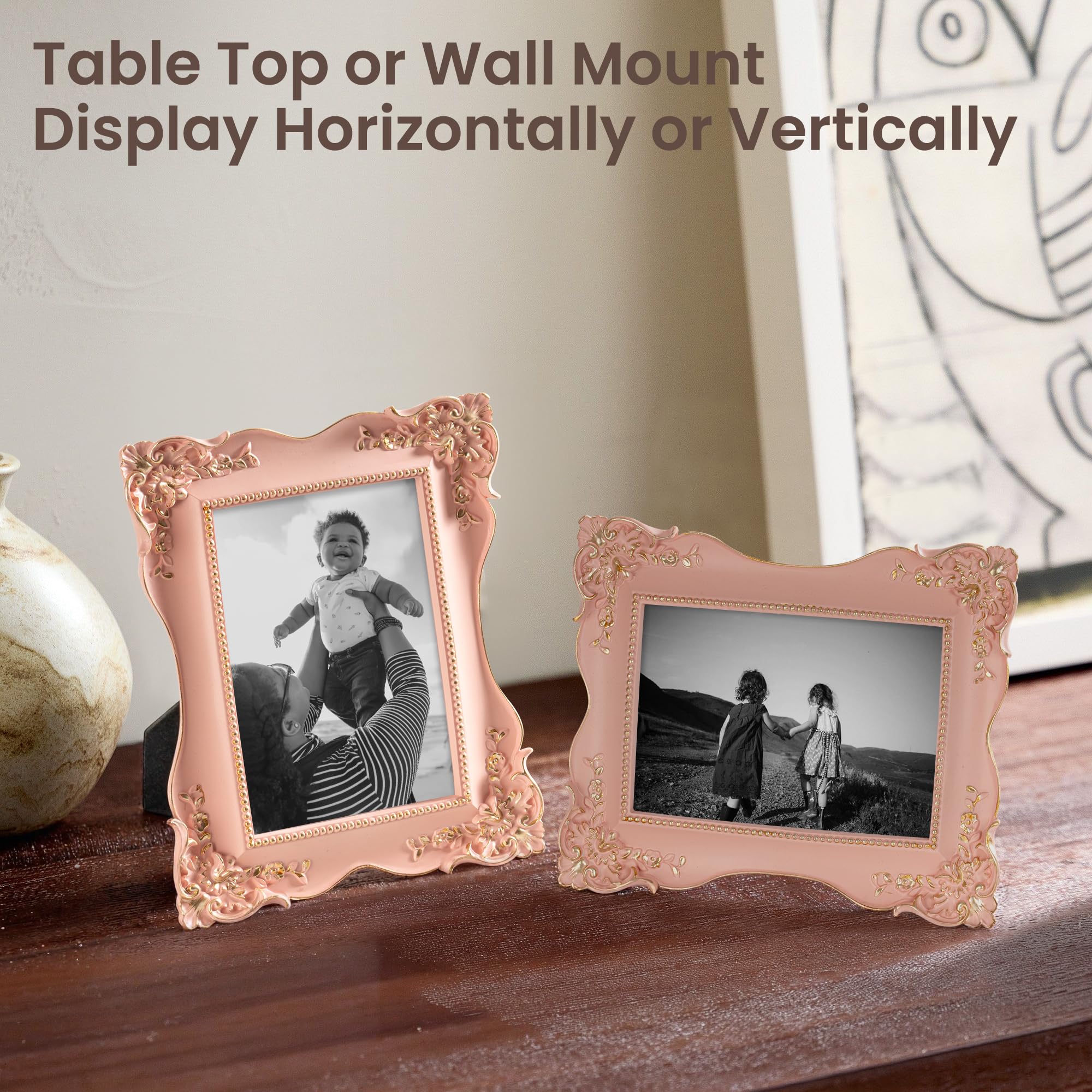 Amazon.com - Axeman Ornate Pink Picture Frames 4x6 | Vintage 4x6