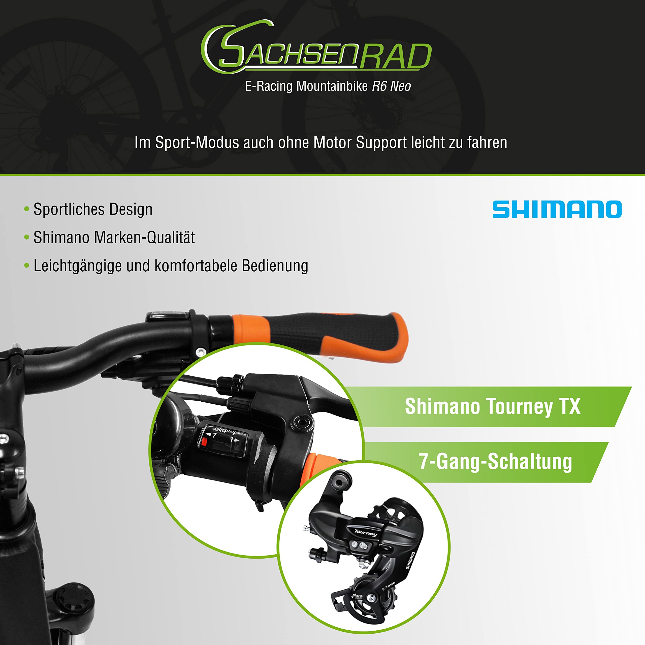 SachsenRAD E-Bike R6 Neo 27,5 Zoll Elektrofahrrad Pedelec mit TÜV