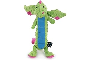 Bubble Plush Skinny Dragons Squeaky Plush Dog Toy With Chew Guard Technology
