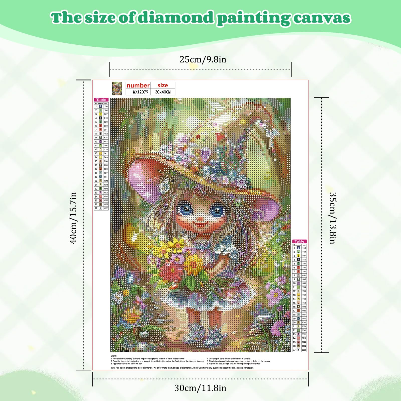 NEWENMO 5D Cute Elf Diamond Painting Kits for Adults,Flower Diamond Art Kits,DIY Cartoon Full Drill Gem Art Kits for Adults Beginners,for Living Room Decoration-30x40cm - Image 2