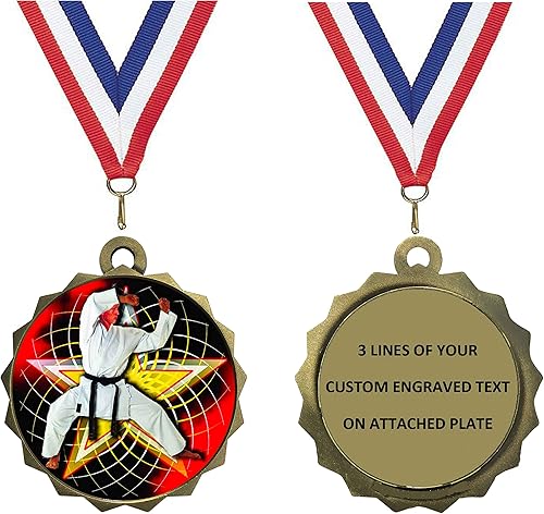 Miniatura 7 de Express Medals Various Styles 1 to 50 Pack of Engraved Gold Martial Arts Medals Trophy Award with Neck Ribbon Medal Trophies Gift Prize Karate