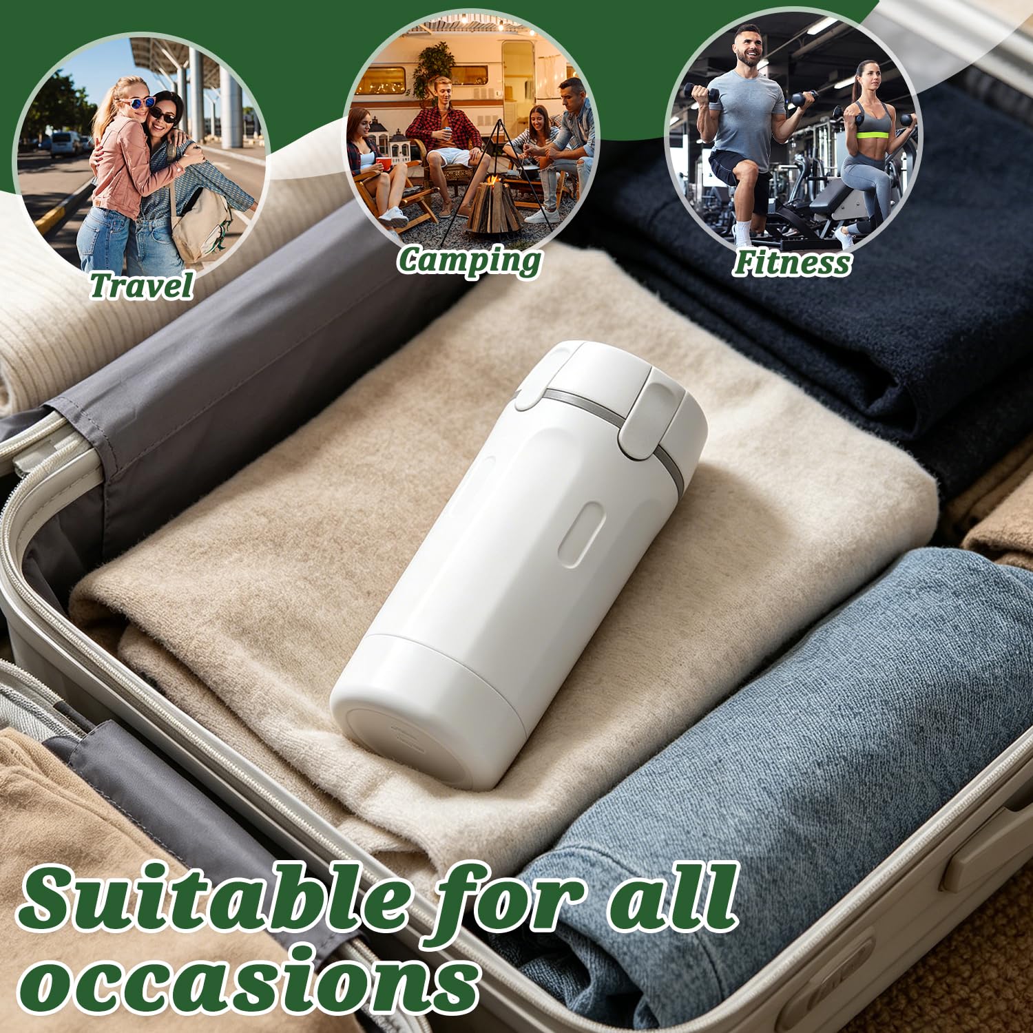 Dispenser da viaggio 4 in 1, Set di flaconi dispenser da viaggio 4 in 1, Dis-penser da viaggio ricaricabile, Contenitori Portatili a Prova di Perdite, Kit Viag-gio Aereo Bagaglio a Mano (M2)