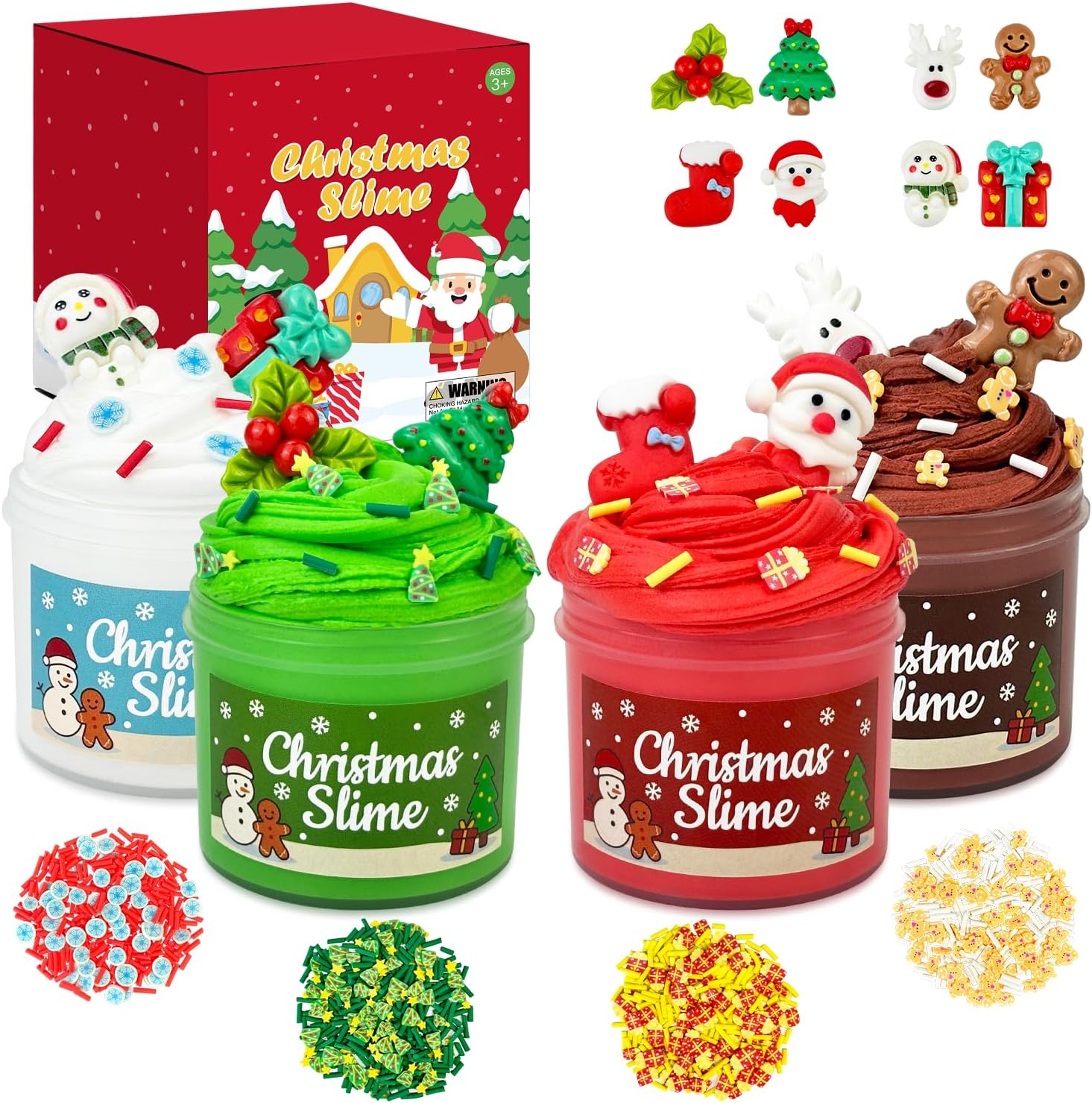 Christmas Party Favors Giveaways for Kids 12 Pack, Holiday Slime W/Charms Toys Gifts for Boys Girls, Xmas Stocking Goodie Bag Stuffers Fillers, Classroom Non Candy Treats Prizes Trinkets for Teens