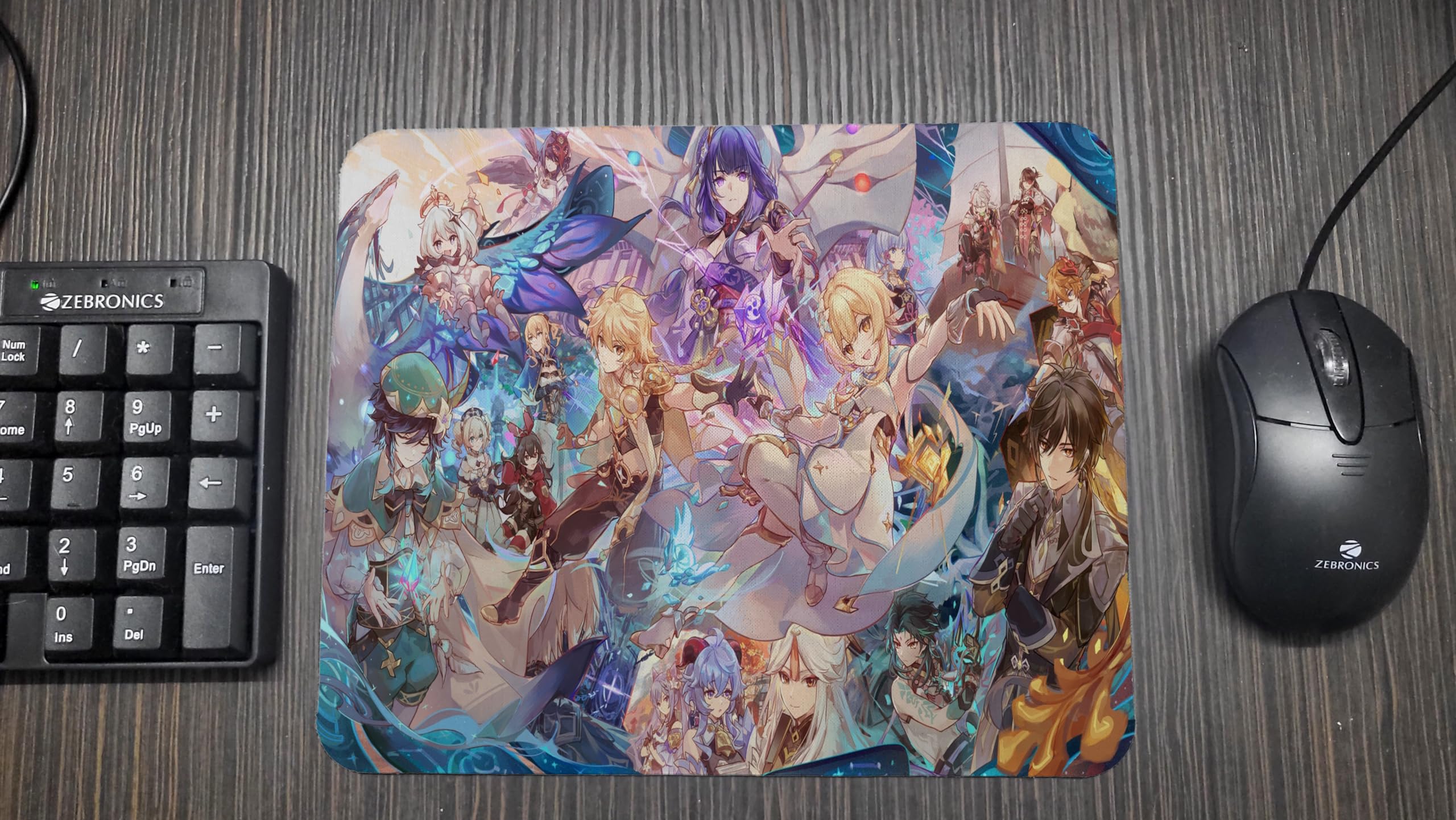 Credit Merchandise| Genshin Impact Archons Zhongli, Raiden Shogun, Venti, Aether, and Lumine | Game/Anime Mouse Pad (23 x 19 cm)