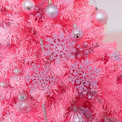 Miniatura 4 de XmasExp - Juego de adornos de copos de nieve con purpurina de 120mm4.7 pulgadas para colgar en el árbol de navidad, decoración de plástico para