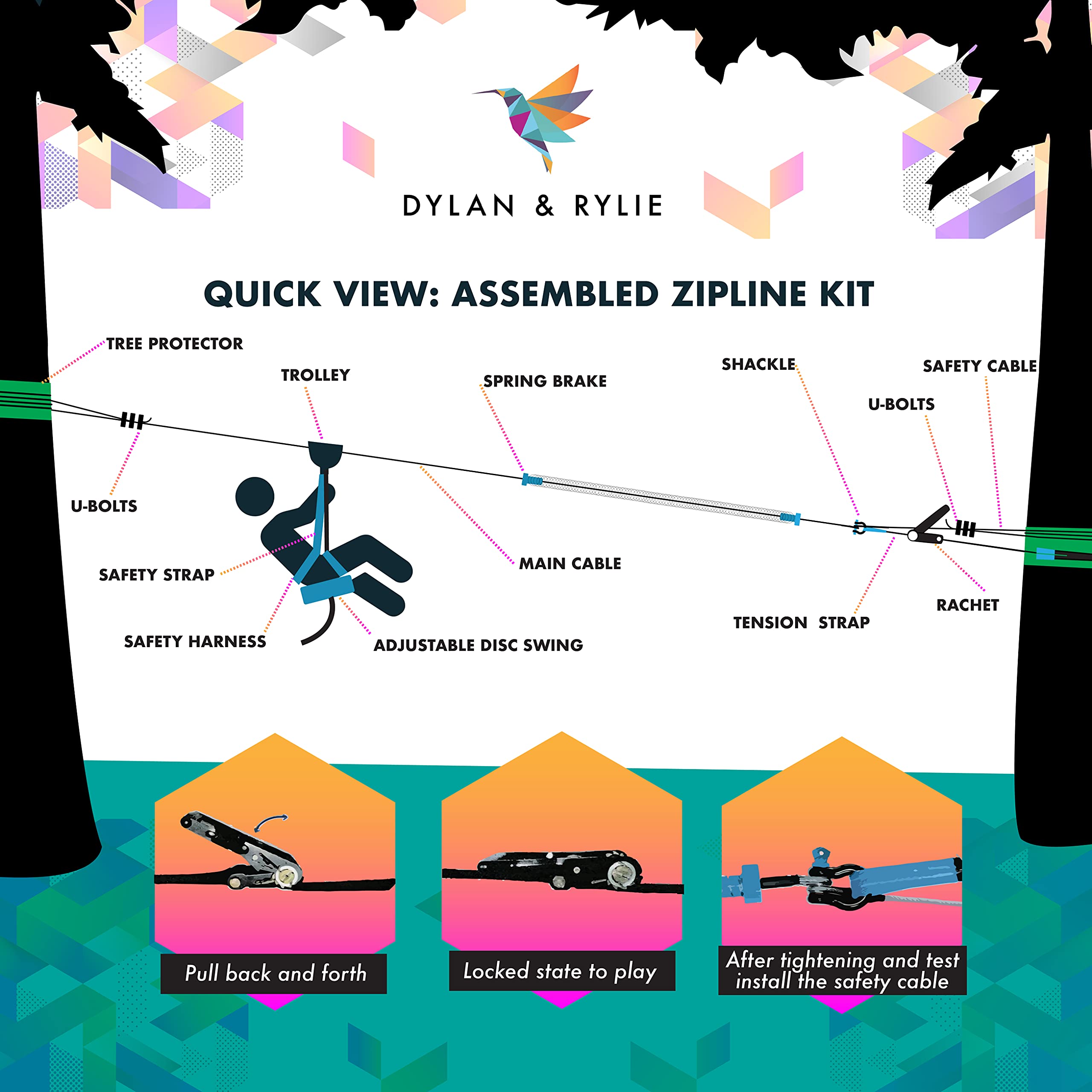Zipline Kit Zipline Kits For Backyard Zipline Kit For Kids And Adults