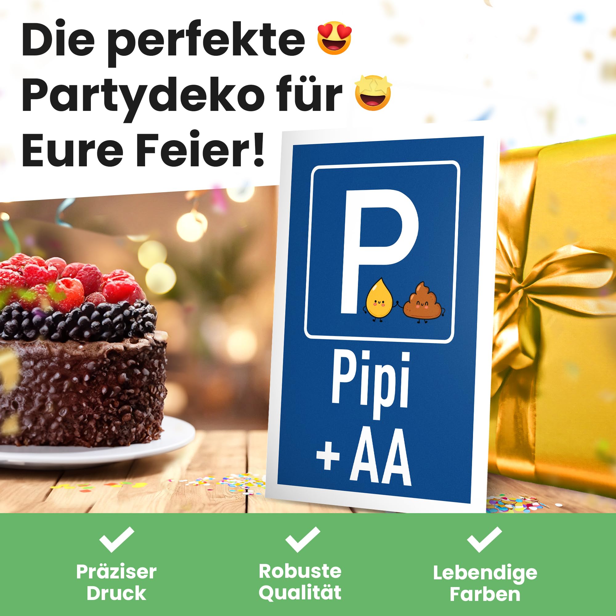 DankeDir! Parkplatz Pipi AA Plastic Sign 30 x 20 cm, Toilet Sign for Hanging Toilet Sign Toilet Sign Funny Toilet Sign - Image 4