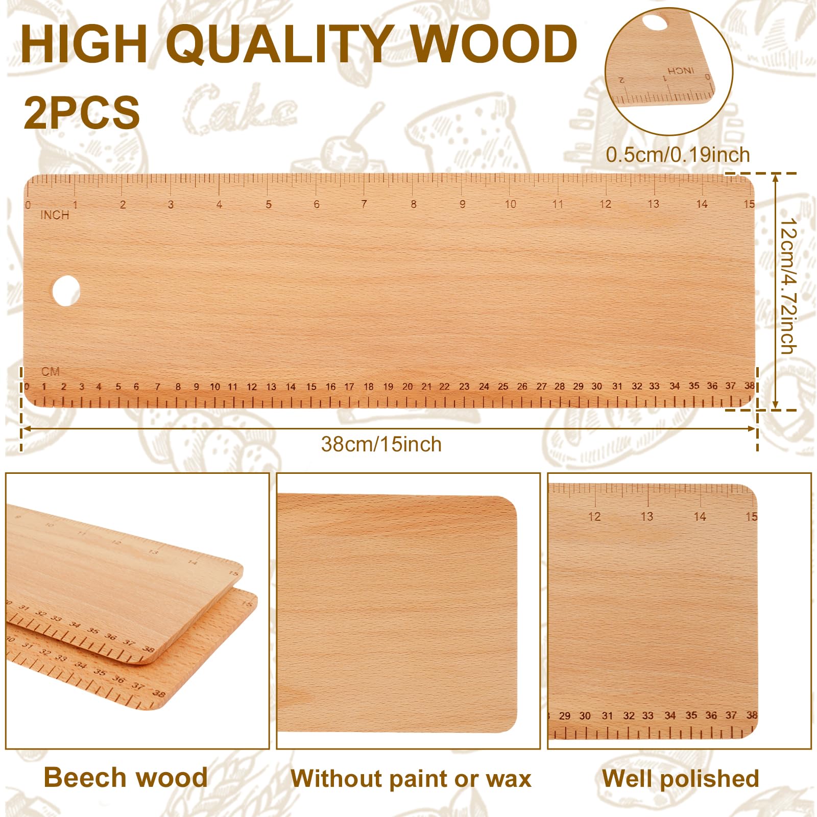 2Pcs French Bread Pan Kit with Wood Transfer Board, Perforated Pan Fermentation Cloth Nonstick Loaves Tray Heat Resistance Loaves Pan Set French Bread Pan for Baking, 15x14.76 Inch