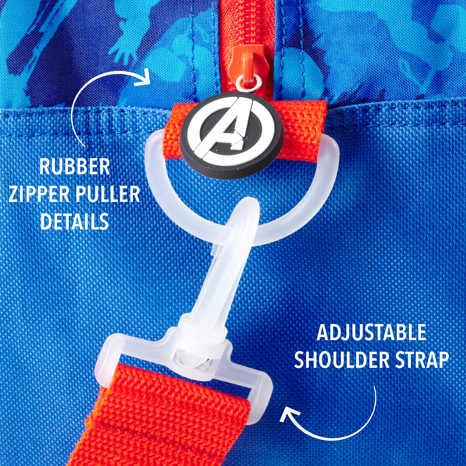 PERLETTI Borsone Palestra Bambino Marvel Avenger Blu Rosso - Borsa da Viaggio Bambini Supereroi Capiente Leggera - Borsa Sportiva Bimbo Palestra Piscina Danza Viaggi Tempo Libero - 28x41,5x21cm