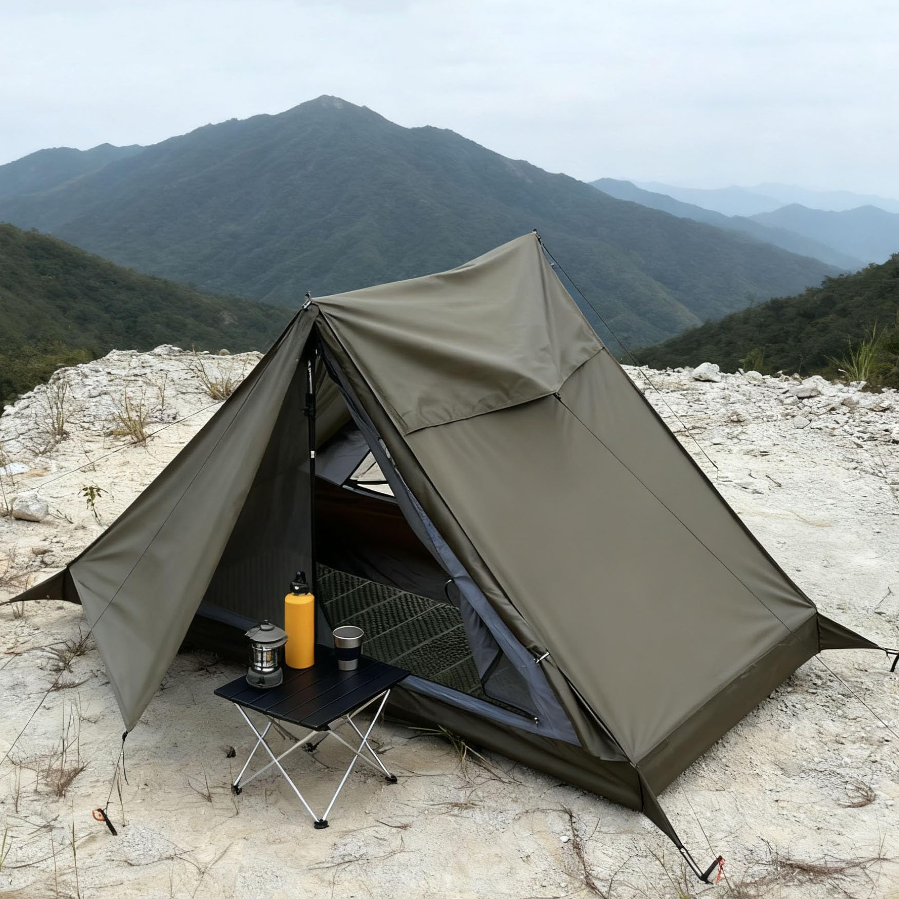 Tente légère pour Une Personne étanche 2000+mm pour randonnée, Camping et Trekking (sans Poteau)