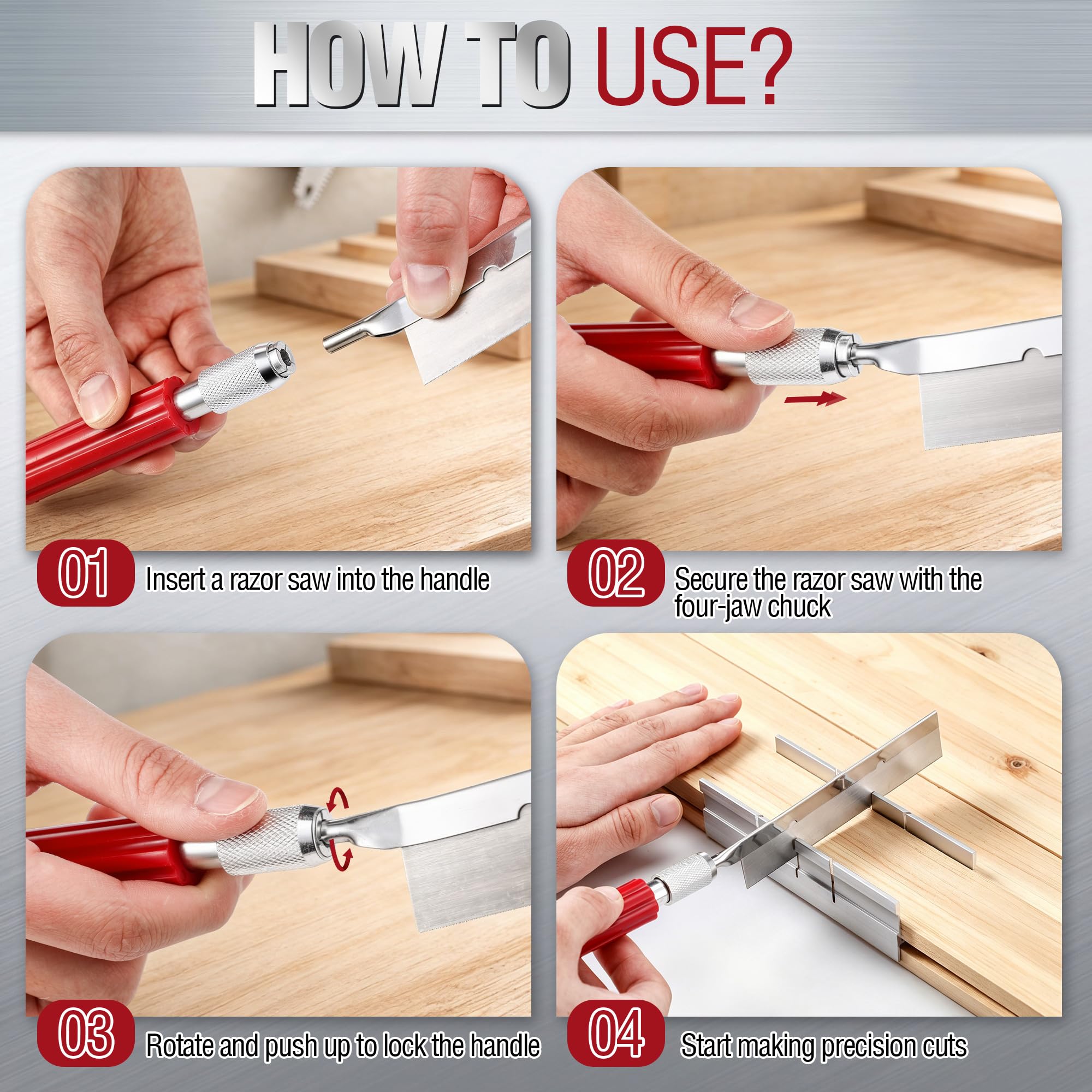 Metal Miter Box Set - 2 Razor Saws for Model Making -4 Metal Miter Box Set - 2 Razor Saws for Model Making -4
