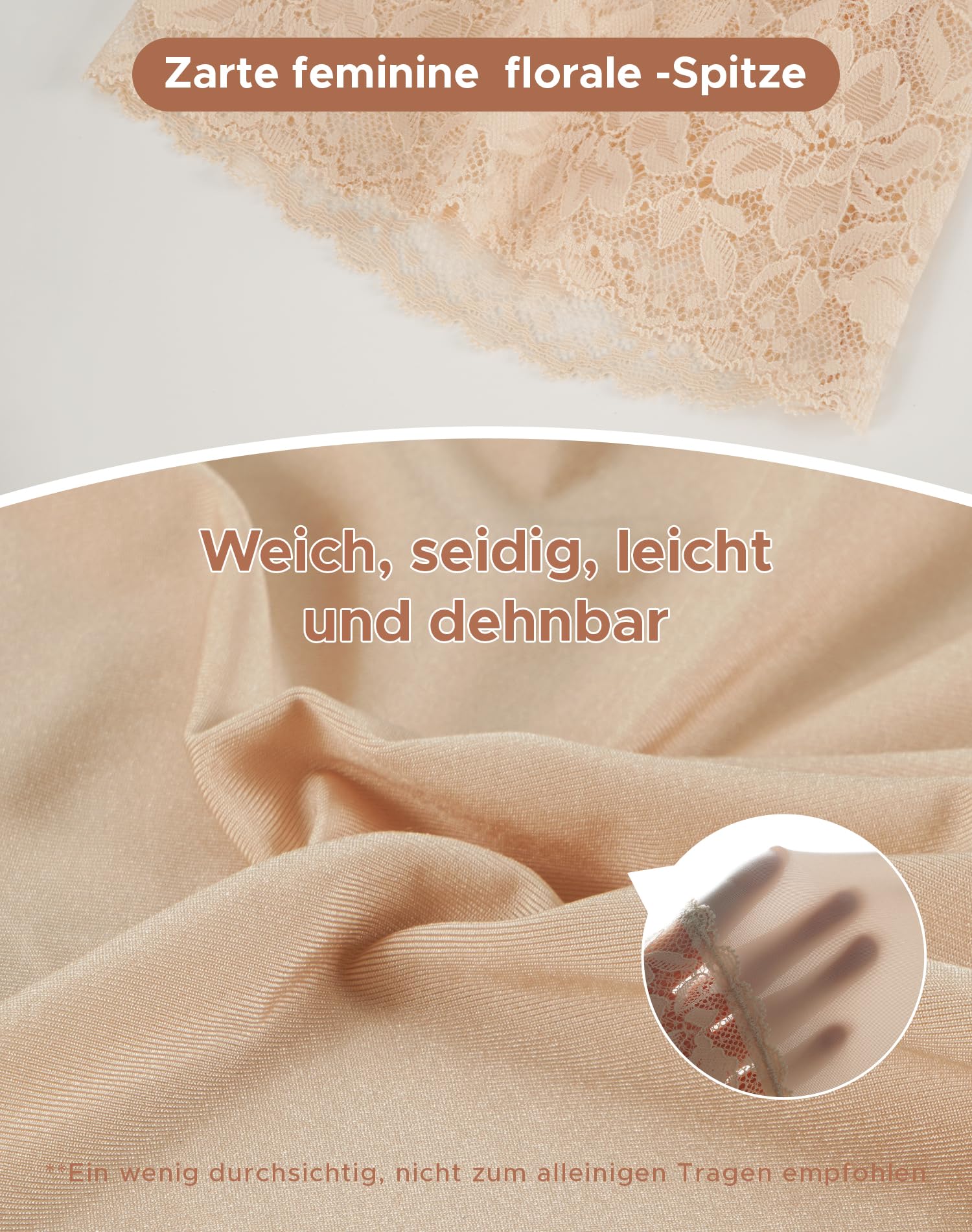INNERSY Radlerhose Damen Kurz für Kleid mit Spitze Anti Scheuern Oberschenkel Unterziehhose Leicht