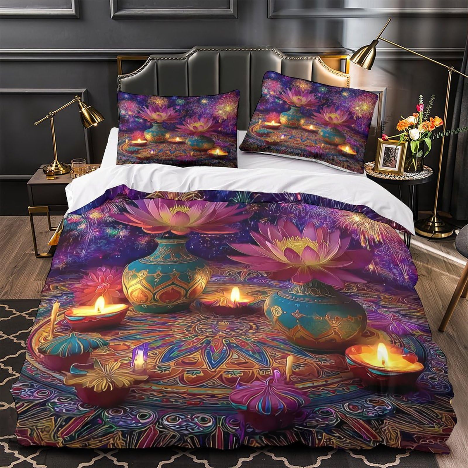 Housse de Couette Restauration Rapide Parure de Lit 3D Microfibre