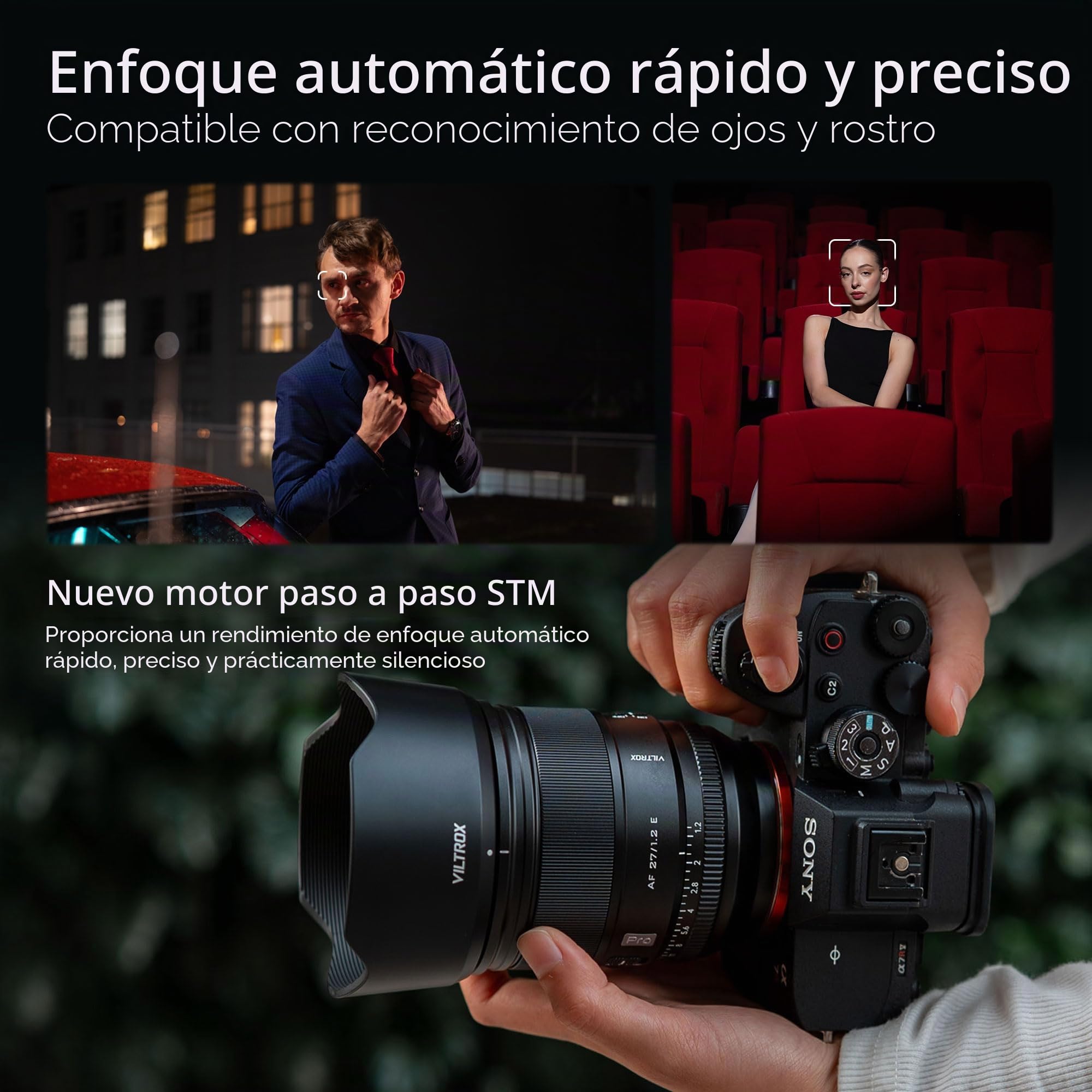 VILTROX 27mm f/1.2 Pro E Objetivo de Enfoque Automático Ultra Gran Apertura APS-C Prime Objetivo Compatible con Sony E Mount cámaras sin Espejo a6500 a6600 a6700 a7 a7iv a7iii a7c