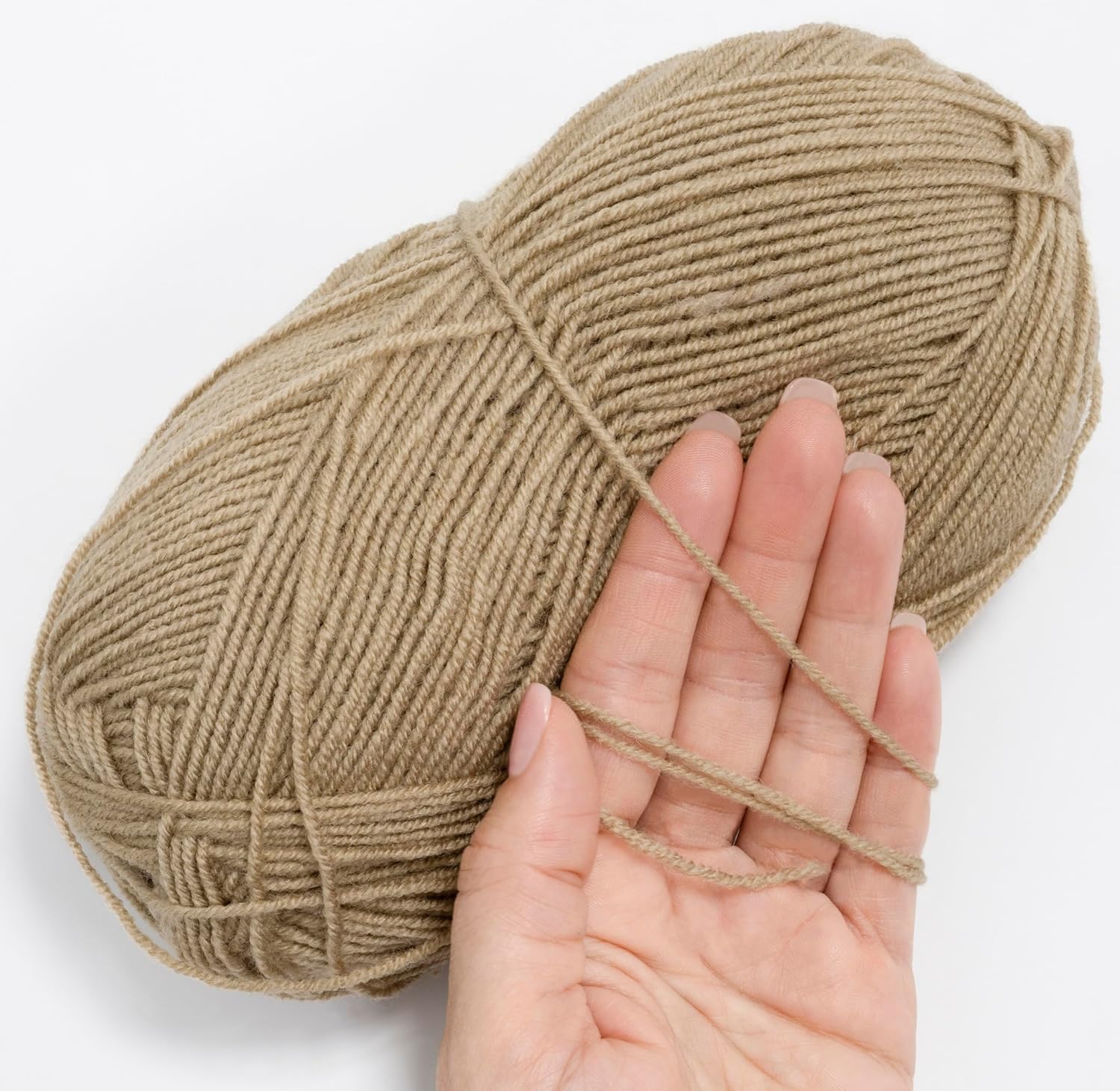AERZETIX - C74576 - 100g ball of knitting yarn - beige - 75% acrylic 25% wool - crochet needles making haberdashery clothes chenille