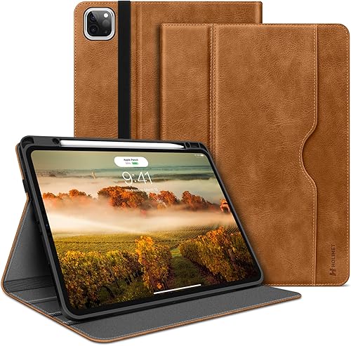 HOLIMET - Funda para iPad Pro 12.9 2022 6543 generación 2021 2020 2018 con soporte para lápices, correa de bolsillo, funda de soporte tipo folio,