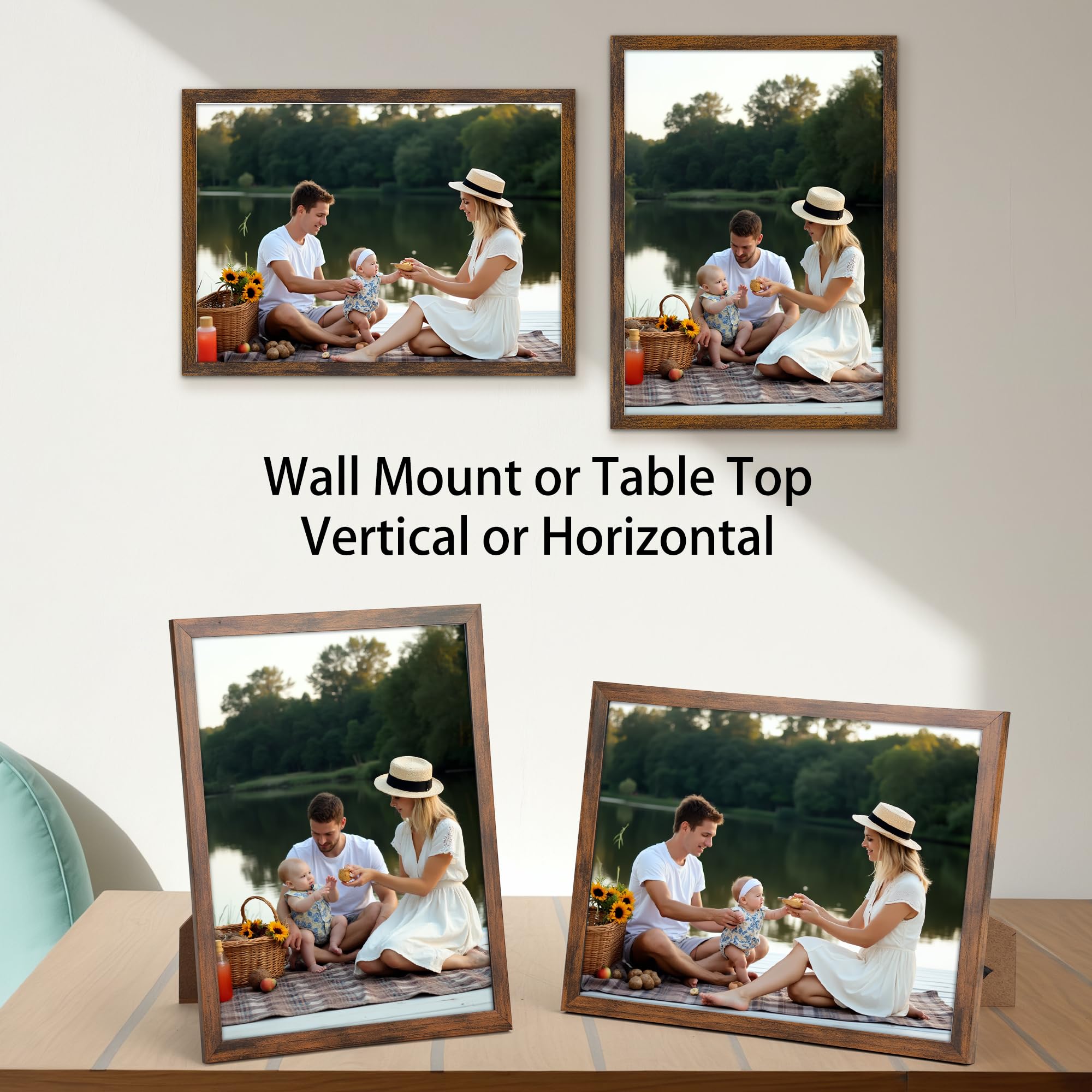 Ditwis A4 Picture Frame Brown, Classic Photo Frame for Certificates Documents, Artwork and Photos (21x29.7 cm), Wall or Desk Display - Image 3