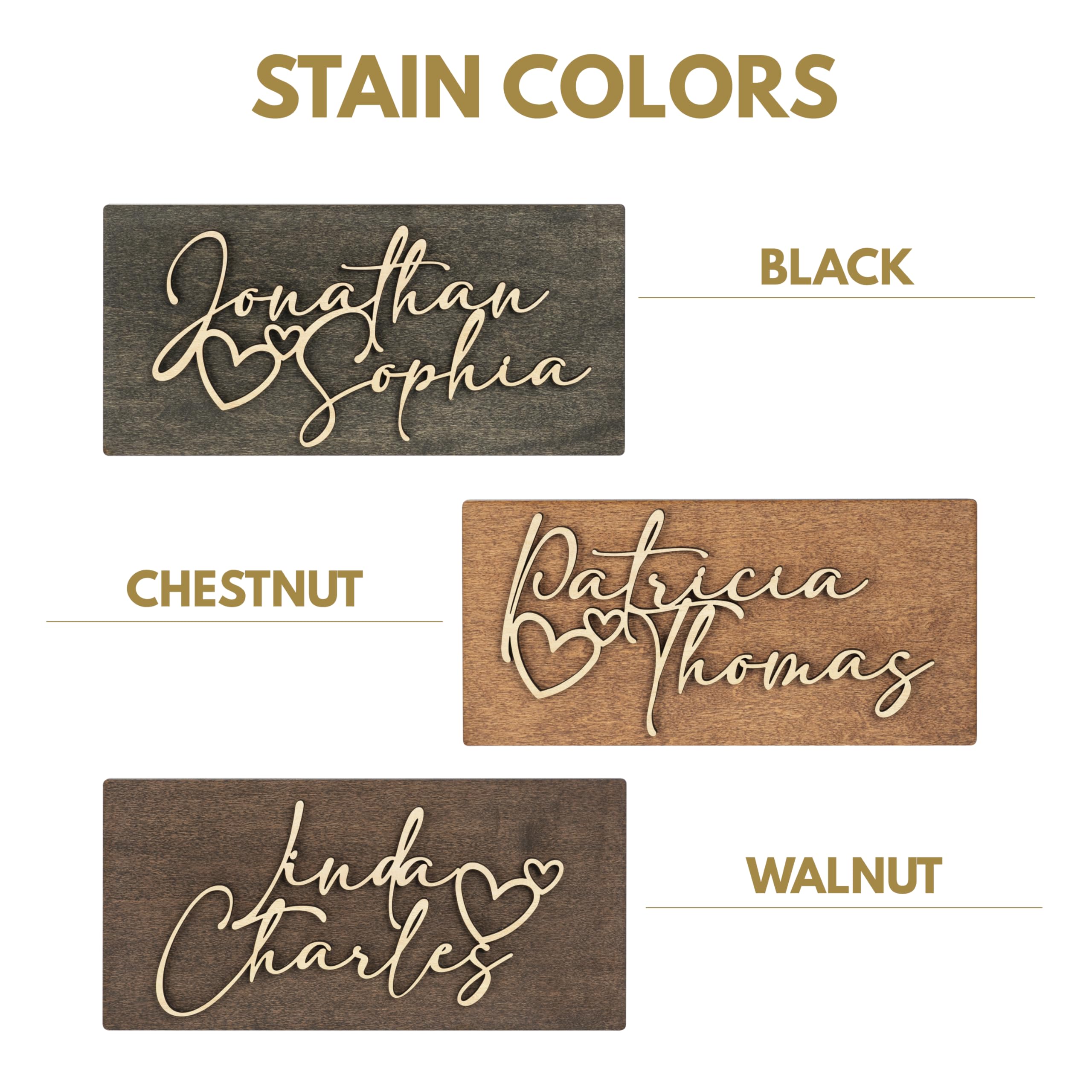 Valentines Day Gifts for Him, Her, Personalized 3D Couples Sign w/Names and Hearts - Black, 2 Optional Sizes - Custom 3D Couples names Wood Sign, Wooden Wall Valentines Day Decor