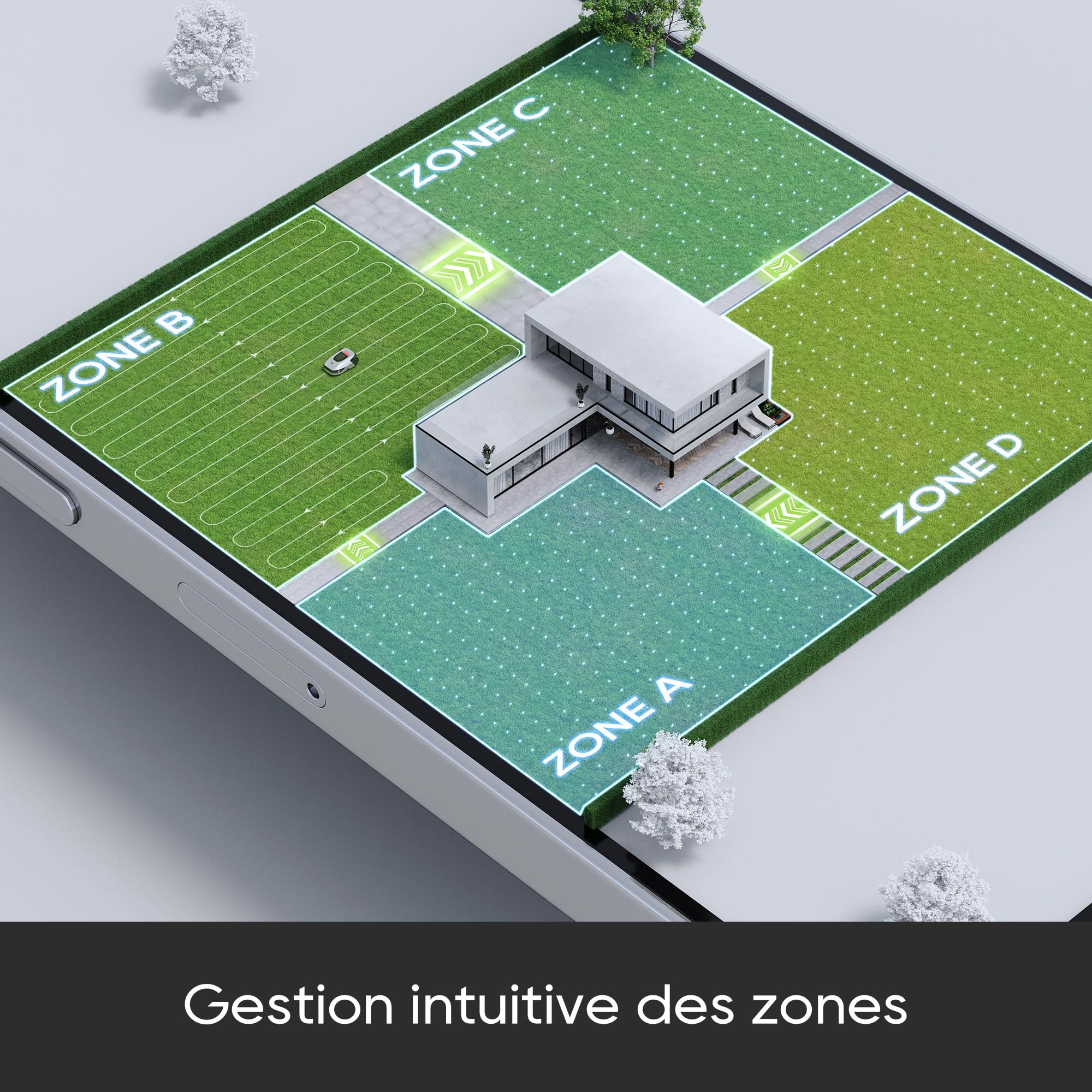 dreame A1 Robot Tondeuse Intelligente, Tondeuse à Gazon robotisée sans Fil périmétrique, Contrôle Aapplication, OmniSense Technologie, Gestion intuitive des Zones, Évitement Intelligent des Obstacles