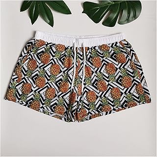 Calções de praia Homens Board Shorts Flamingo Imprimir Calças de Praia Bermuda Masculina Banador Hombre Maldivas Rápido Seca Seca Curto XL Boardshort (Color : Pineapple, Size : L)