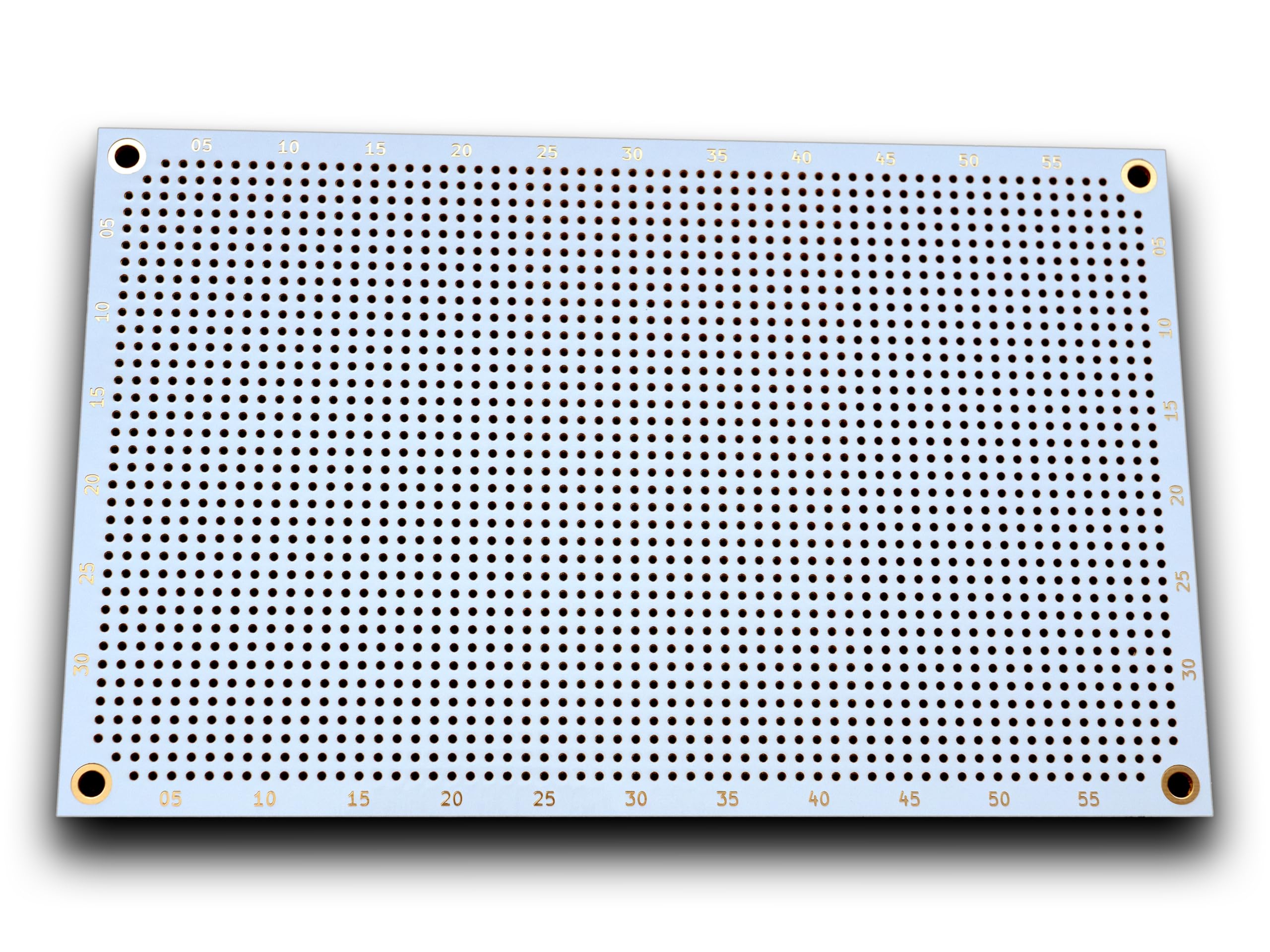 Produktbild von PROTOPATCH Premium Lochrasterplatine Euro-Format 160x100mm – Doppelseitig, Schwarz, 2,54mm Raster, PTH, ENIG-Oberfläche, FR4