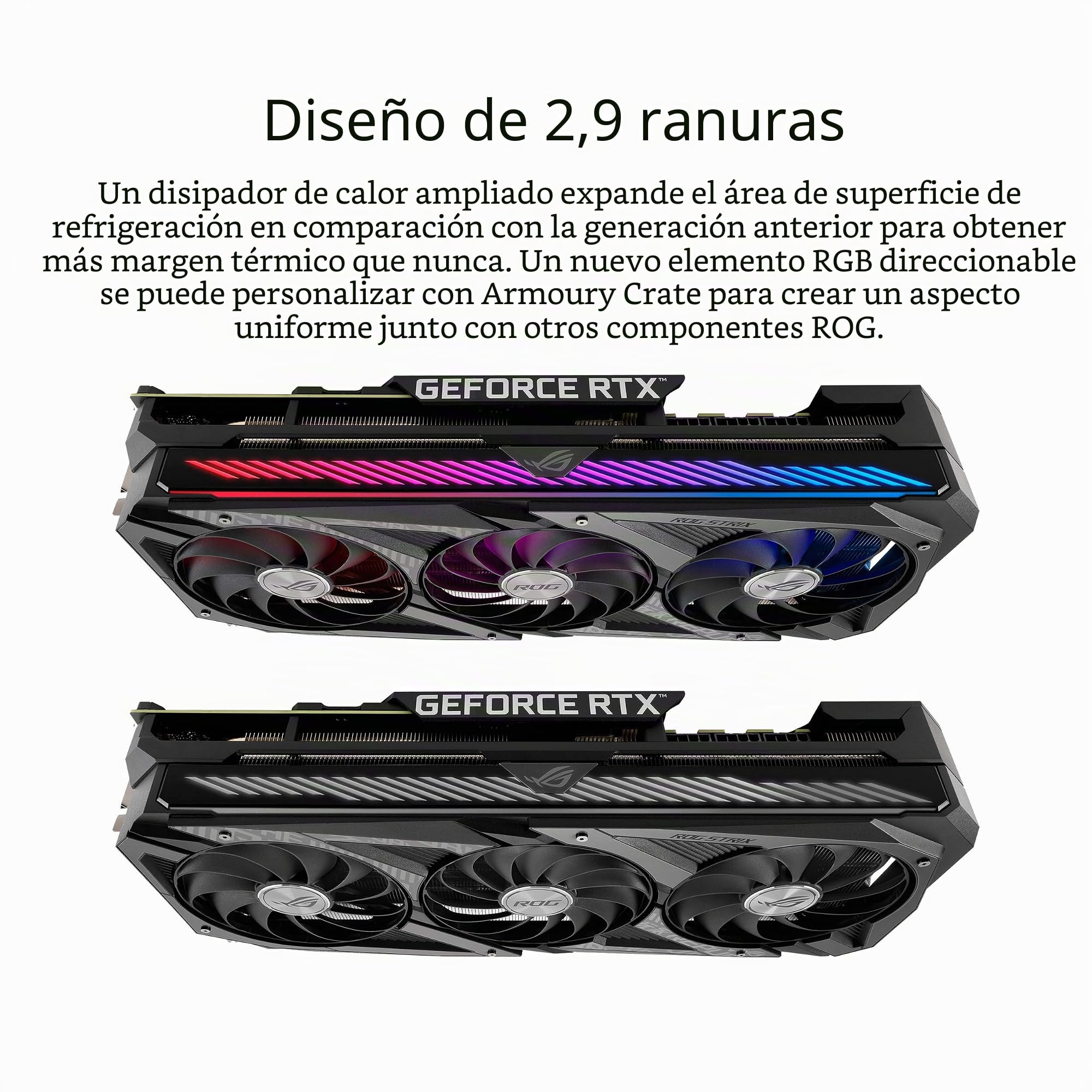 ASUS ROG Strix NVIDIA GeForce RTX 3090 24GB GDDR6X - Tarjeta gráfica (PCIe 4.0, HDMI 2.1, DisplayPort 1.4a, Ventiladores Axial-Tech, diseño 2,9 Ranuras, Super Alloy Power II, GPU Tweak II)