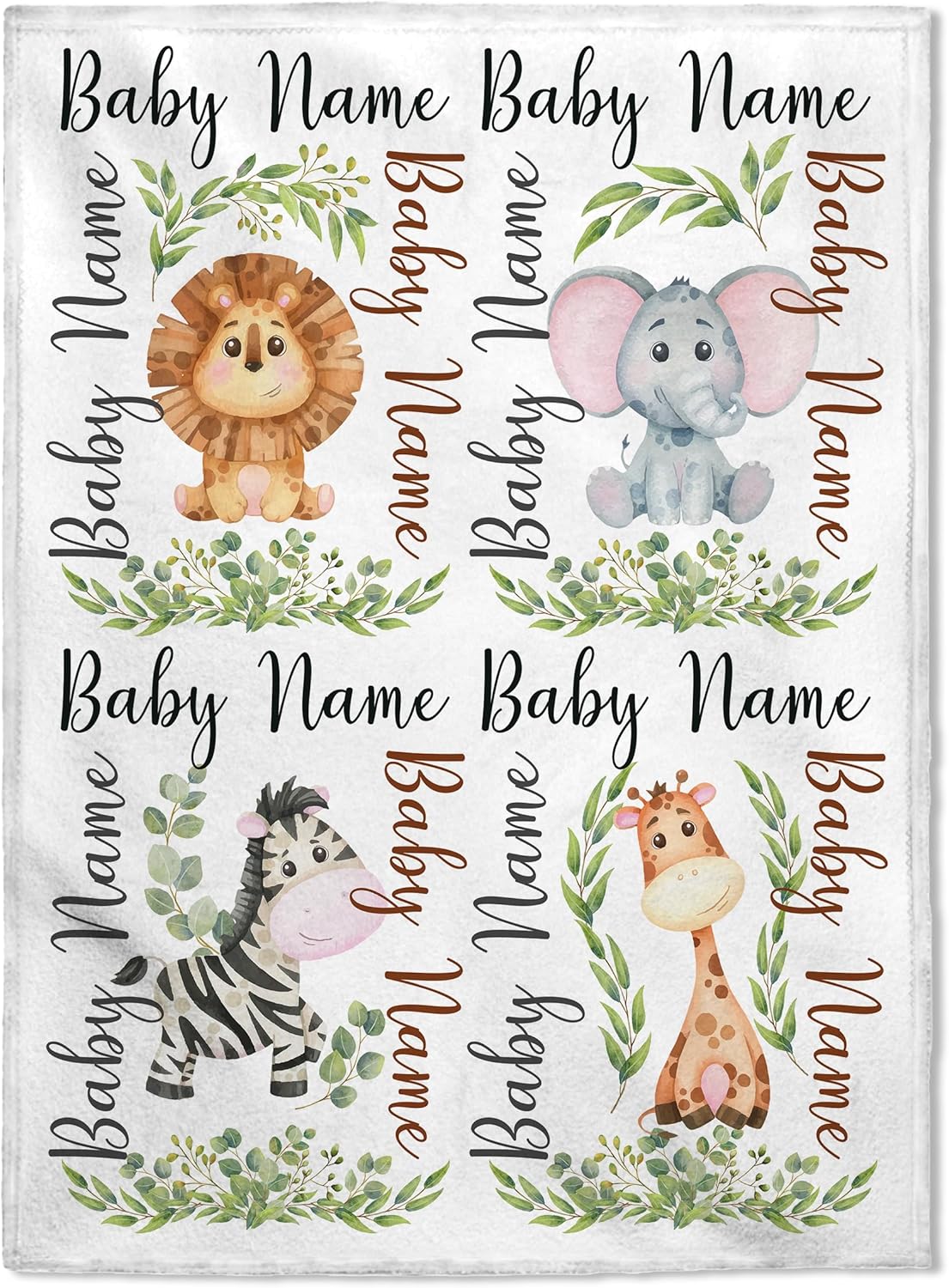 FLOCHIL Personalized Baby Blanket for Boys, Custom Baby Blanket with Name, Customized Monogrammed Baby Blanket, Gift for Baby Shower, Toddler, Babies, Newborn