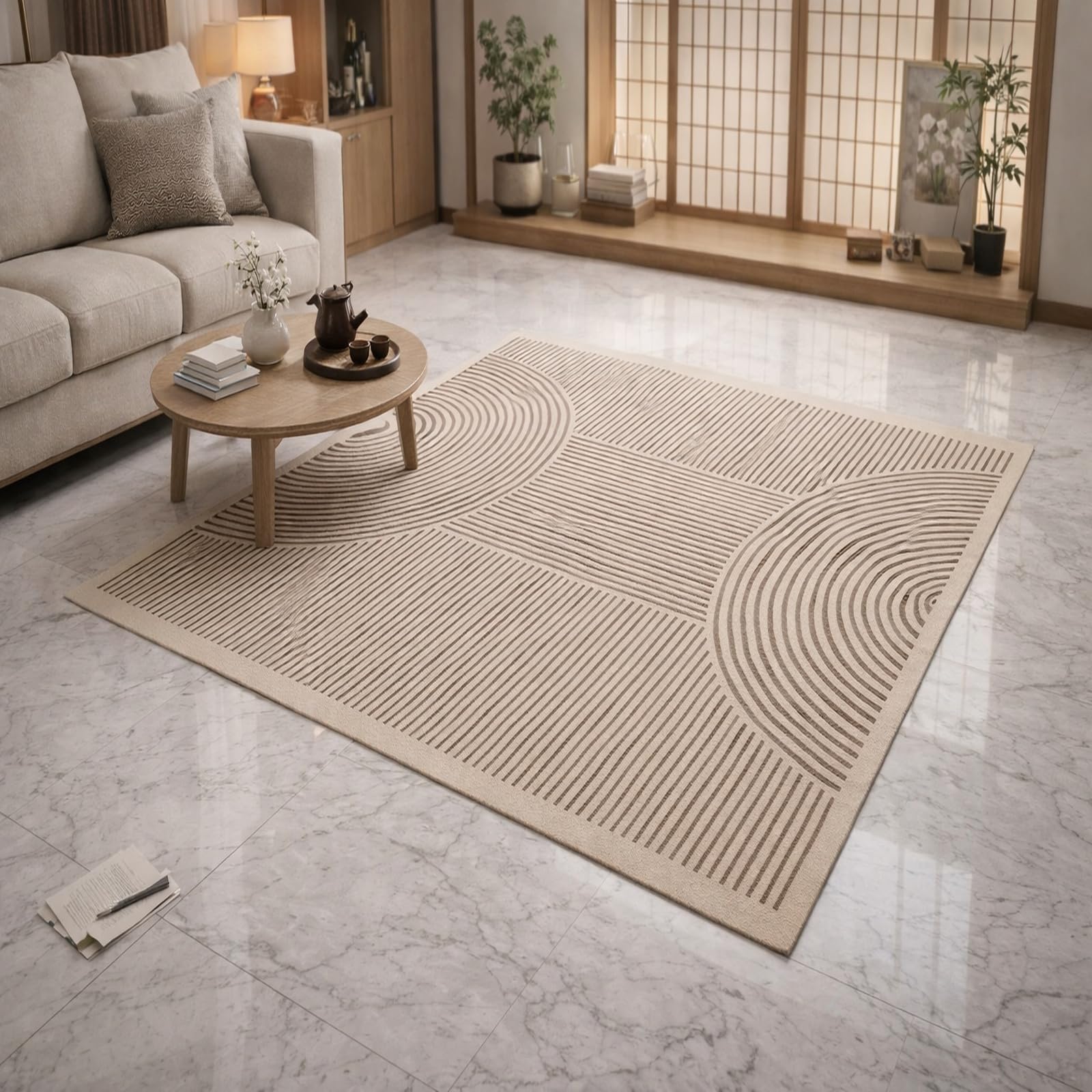Alfombra de pelo suave y fácil cuidado lavable en lavadora para dormitorio moderno 120x200