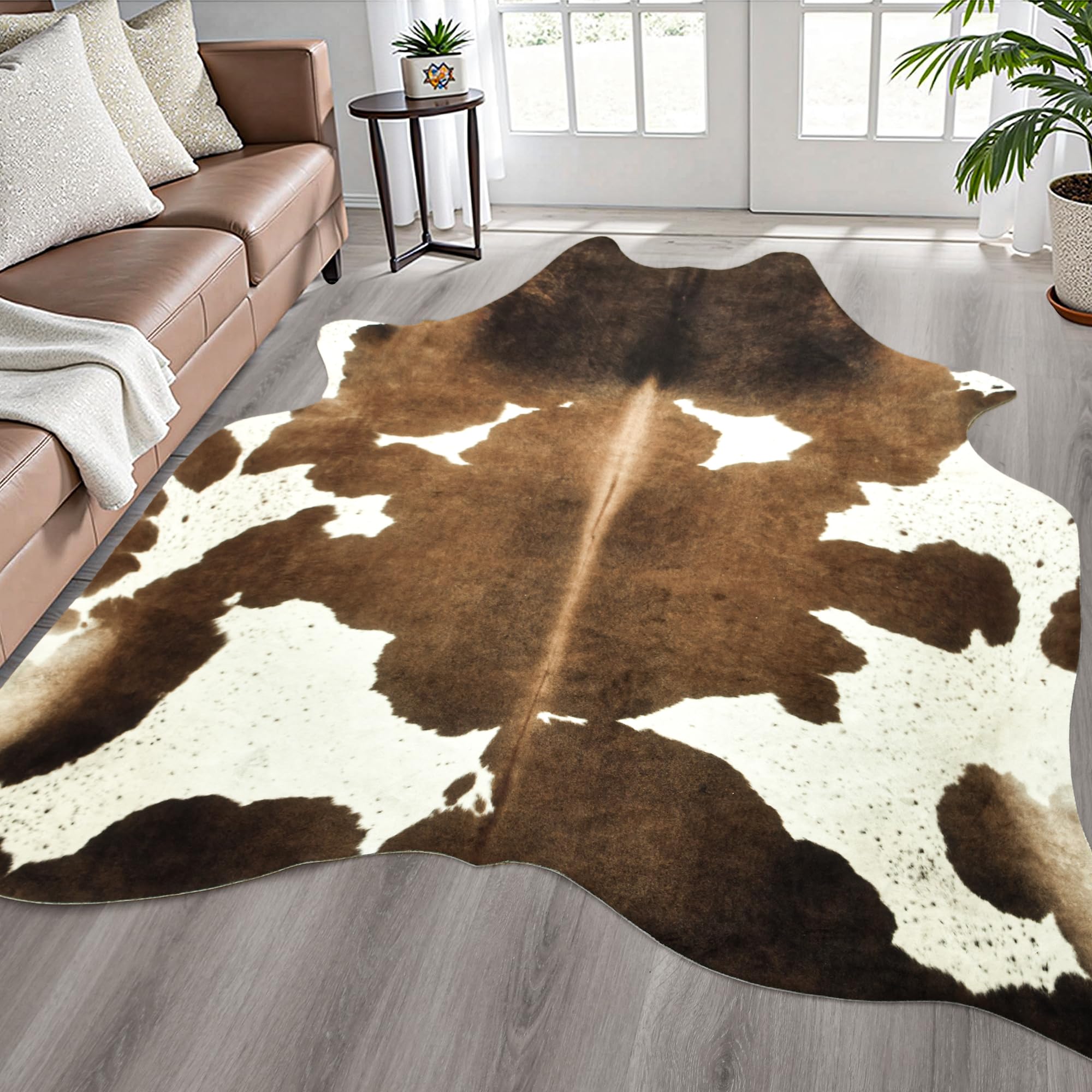 Tapis imprimé vache synthétique imitation cuir décoration intérieur