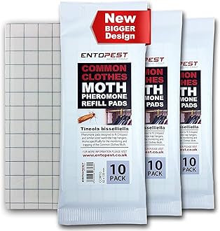 30-Pack Clothes Moth Monitoring Traps – Refill for Room & Wardrobe Hanger Units – For Detection of Tineola bisselliella