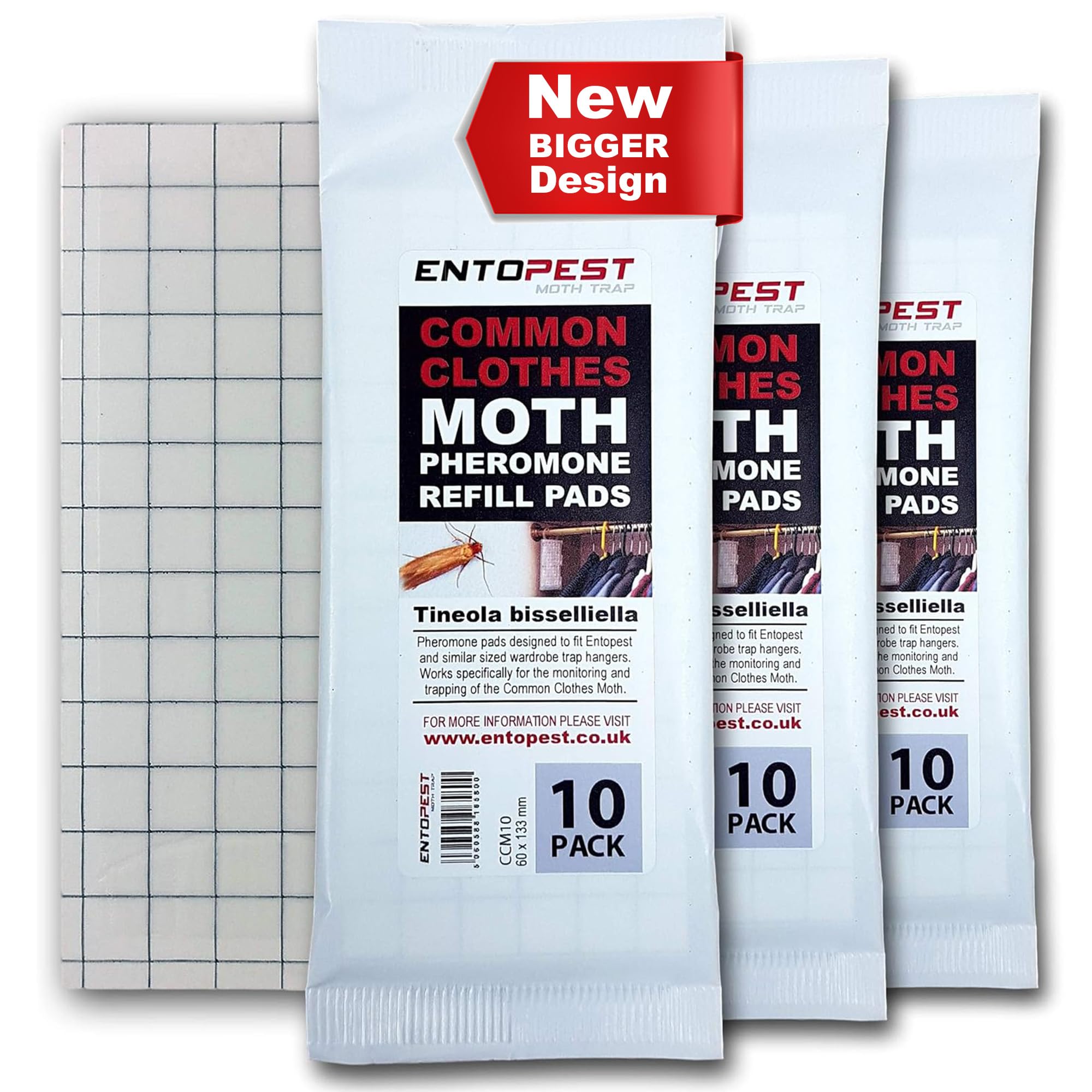 30-Pack Clothes Moth Monitoring Traps – Refill for Room & Wardrobe Hanger Units – For Detection of Tineola bisselliella