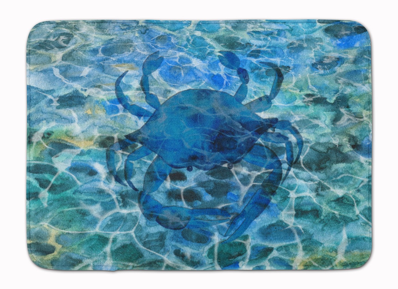Caroline's Treasures BB5369RUG Blue Crab Under Water Machine Washable Memory Foam Mat, Bathroom Rug, Non-Slip Bath Mat, Durable Thick Washable Rugs for Kitchen, Bathroom Quick Dry, Decorative Artwork,