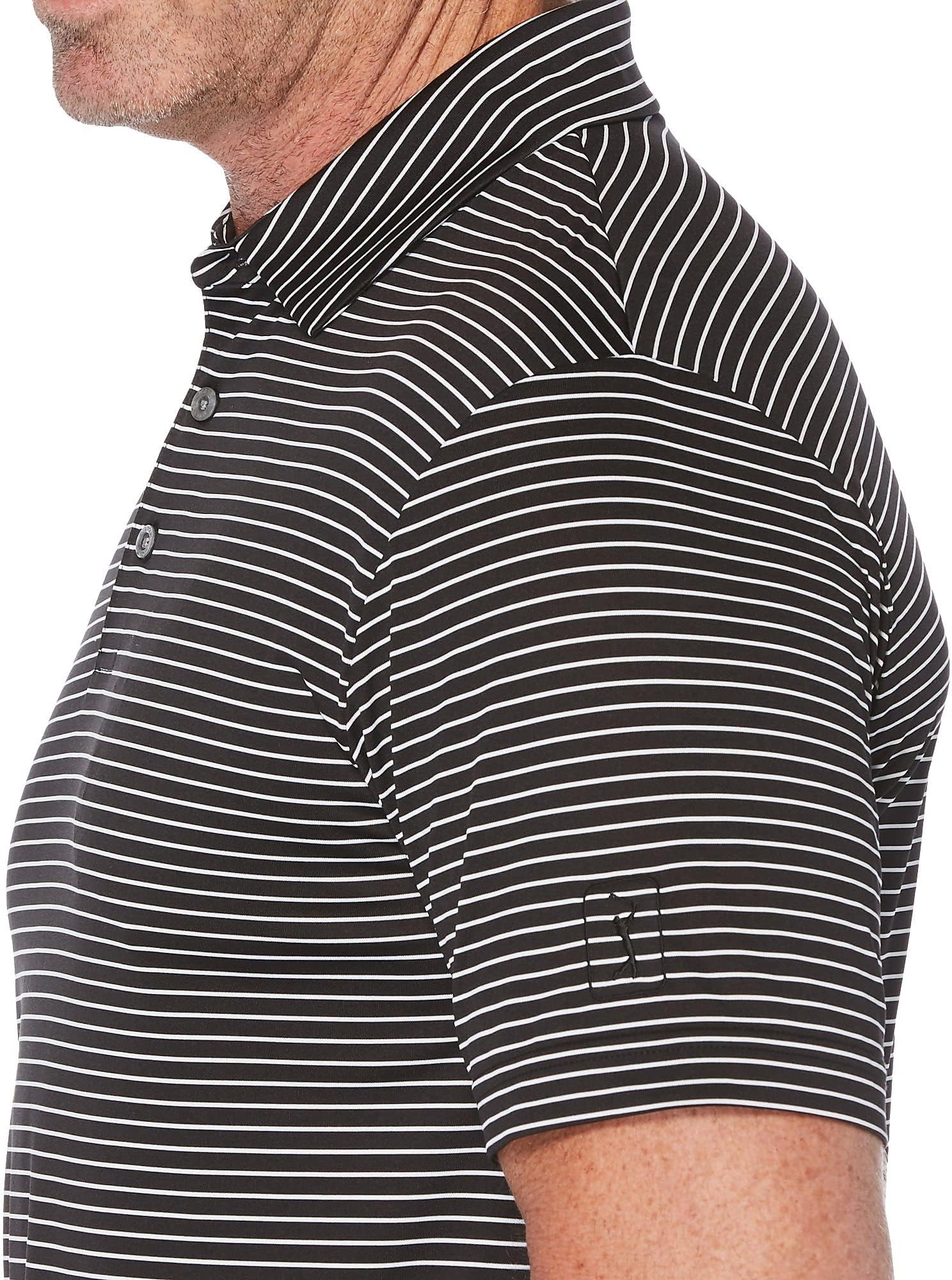 PGA Koszula golfowa męski Short Sleeve Feeder Stripe Polo Shirt