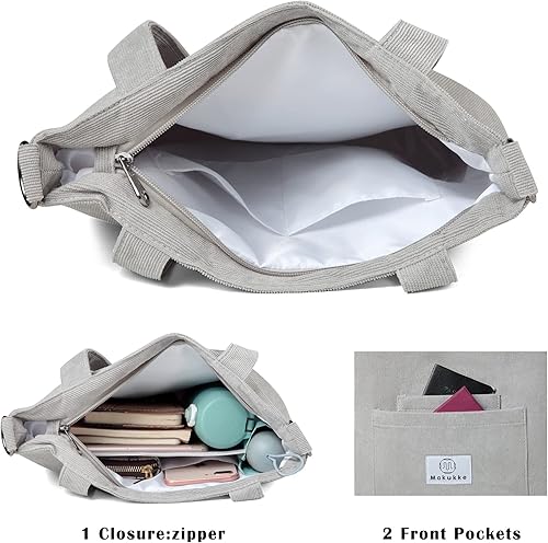 Miniatura 4 de Makukke Corduroy Totes Bag Women - Shoulder Hobo Bag Handbags Crossbody Bag Big Capacity Shopping Purses